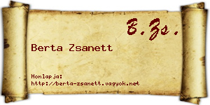 Berta Zsanett névjegykártya