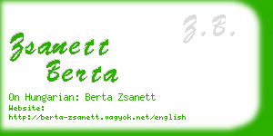 zsanett berta business card